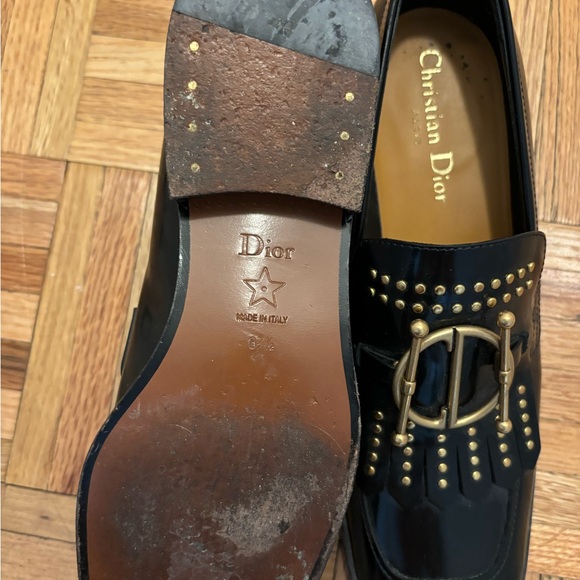 Christian Dior Black Loafers, size 37.5